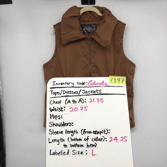 Onyx Copper Bronze Full Zip up Vest size L - Picture 15 of 16